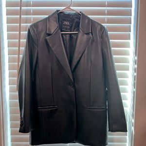 Zara leather blazer